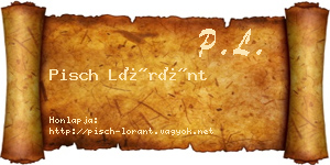 Pisch Lóránt névjegykártya